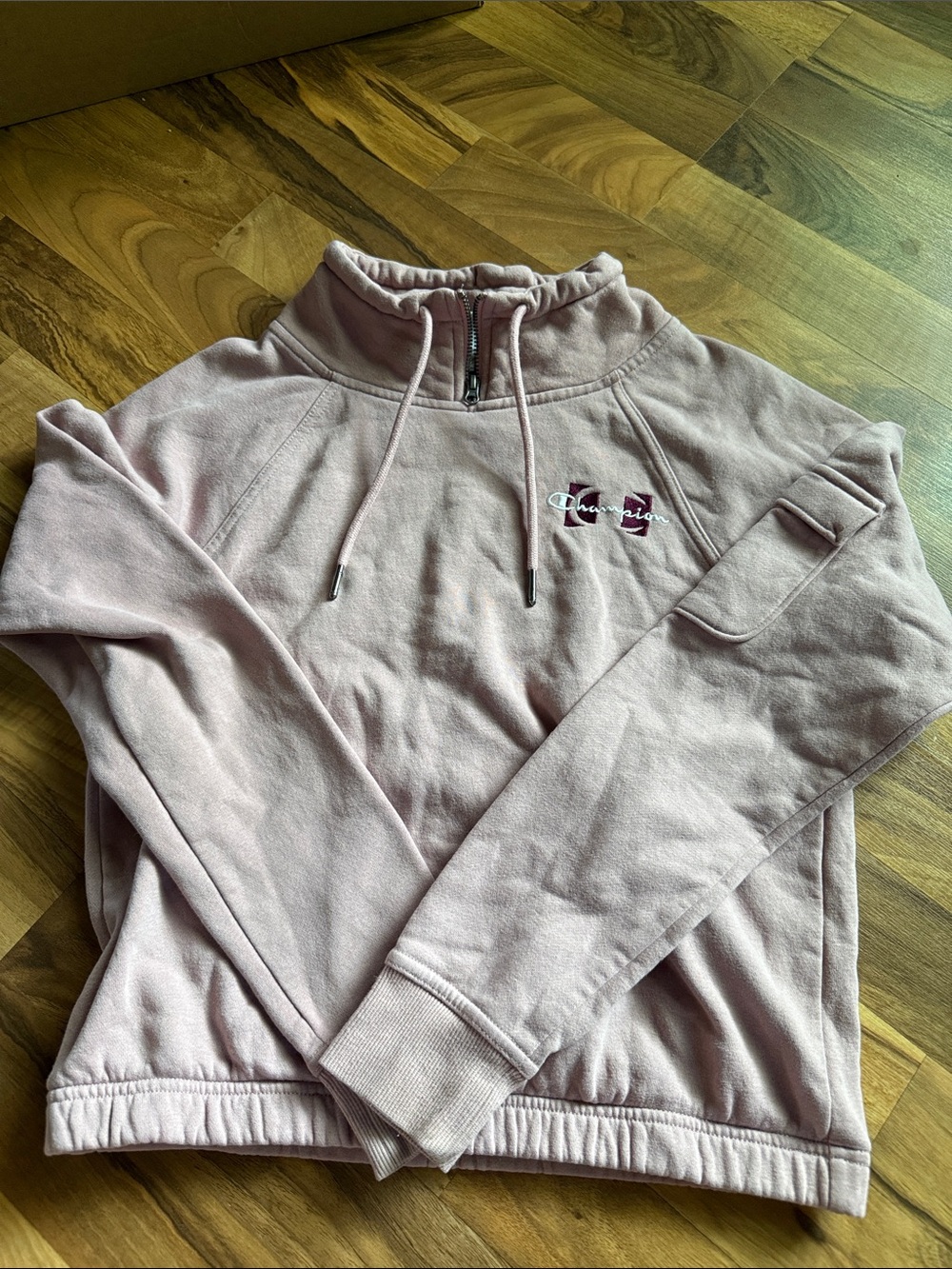 Champion Light Pink rose Half-Zip Funnel Neck Pullover